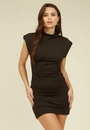 Vestido Curto Malha Manga Muscle Tee Franzidos