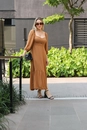 Vestido Midi Viscose Twill Manga 7/8 Abertura Decote