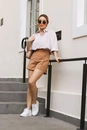 Camisa Em Tricoline Oversized Listrado Manga Longa
