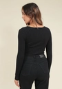 Blusa Tricô Canelado Manga Longa Transpasse Busto