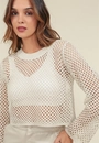 Blusa Tricot Manga Longa Vazado