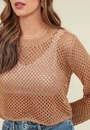 Blusa Tricot Manga Longa Vazado