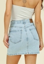 Saia Jeans Curta Com Aplicação De Strass