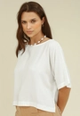 Blusa Viscolinho Manga Curta Ampla