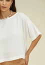Blusa Viscolinho Manga Curta Ampla