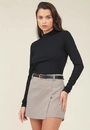 Short Saia Alfaiataria Xadrez Com Cinto