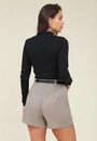 Short Saia Alfaiataria Xadrez Com Cinto