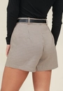 Short Saia Alfaiataria Xadrez Com Cinto