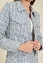 Camisa Cropped Tweed Manga Longa
