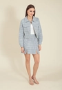 Camisa Cropped Tweed Manga Longa