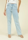 Calça Jeans Reta Com Aplicação Strass