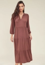 Vestido Malha Manga 7/8 Gola Padre