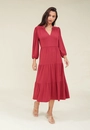 Vestido Malha Manga 7/8 Gola Padre