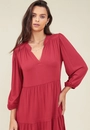 Vestido Malha Manga 7/8 Gola Padre