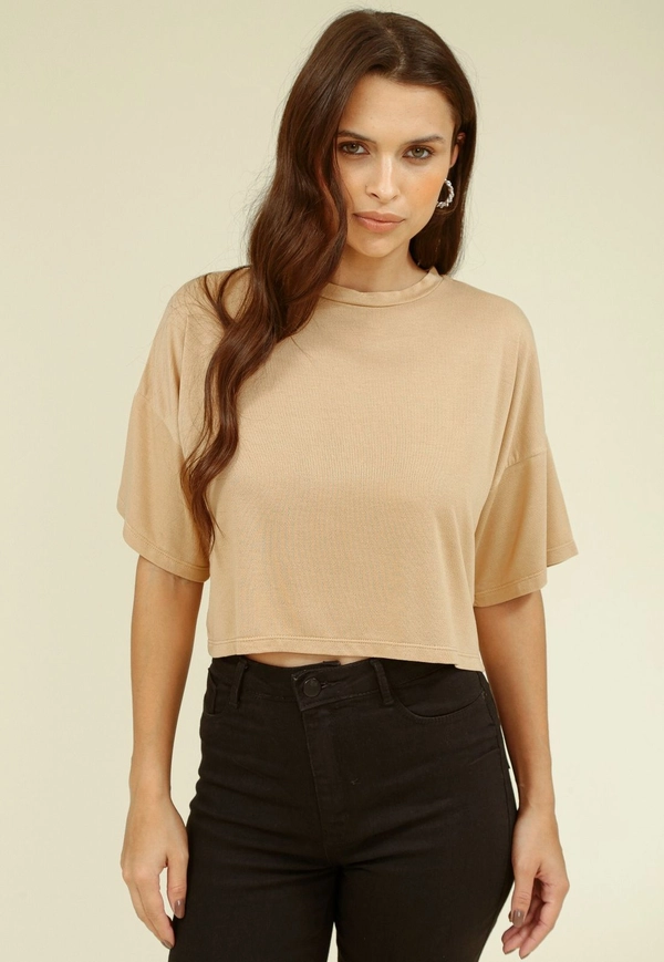 Blusa Malha Manga Curta Oversized