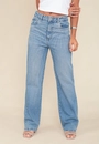 Calça Jeans Reta Com Aplicação De Strass Bolso
