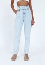 Calça Jeans Azul Claro Fivela