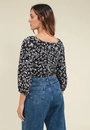 Blusa Em Viscose Manga 7/8 Estampada Lover