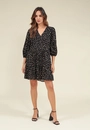 Vestido Viscose Curto Manga 7/8 Estampa Bossa