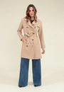 Casaco Trench Coat Alongado Com Faixa E Botões