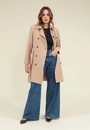 Casaco Trench Coat Alongado Com Faixa E Botões