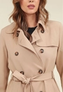 Casaco Trench Coat Alongado Com Faixa E Botões