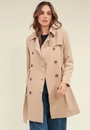Casaco Trench Coat Alongado Com Faixa E Botões