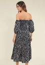 Vestido Viscose Midi Manga 7/8 Estampada Lover