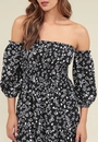 Vestido Viscose Midi Manga 7/8 Estampada Lover