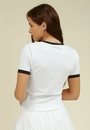 Blusa Em Cotton Manga Curta Cereja