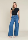 Calça Jeans Wide Leg Azul Escuro