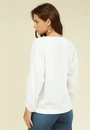 Blusa Em Viscolinho Com Abertura Decote Manga 7/8
