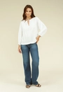Blusa Em Viscolinho Com Abertura Decote Manga 7/8