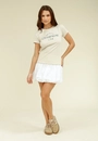 Blusa Meia Malha Manga Curta Champagne