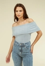 Blusa Canelado Lurex Ombro A Ombro