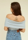 Blusa Canelado Lurex Ombro A Ombro