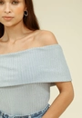 Blusa Canelado Lurex Ombro A Ombro