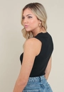 Blusa Tricô Sem Manga Gola Polo