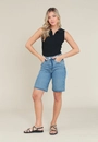 Blusa Tricô Sem Manga Gola Polo