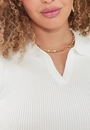 Blusa Tricô Sem Manga Gola Polo