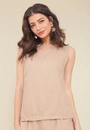 Blusa Regata Em Linho Abertura Costa