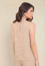 Blusa Regata Em Linho Abertura Costa