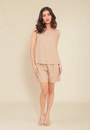 Blusa Regata Em Linho Abertura Costa