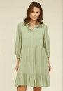 Chemise Curto Manga 3/4 Em Viscose Com Recorte