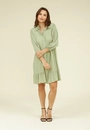 Chemise Curto Manga 3/4 Em Viscose Com Recorte