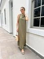 Vestido Midi Sem Mangas Fenda