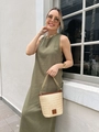 Vestido Midi Sem Mangas Fenda