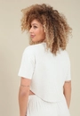 Blusa Cropped Malha Linho Manga Curta