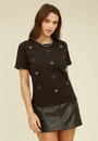 Blusa Em Meia Malha Com Aplique Strass Coração
