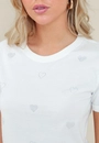 Blusa Em Meia Malha Com Aplique Strass Coração